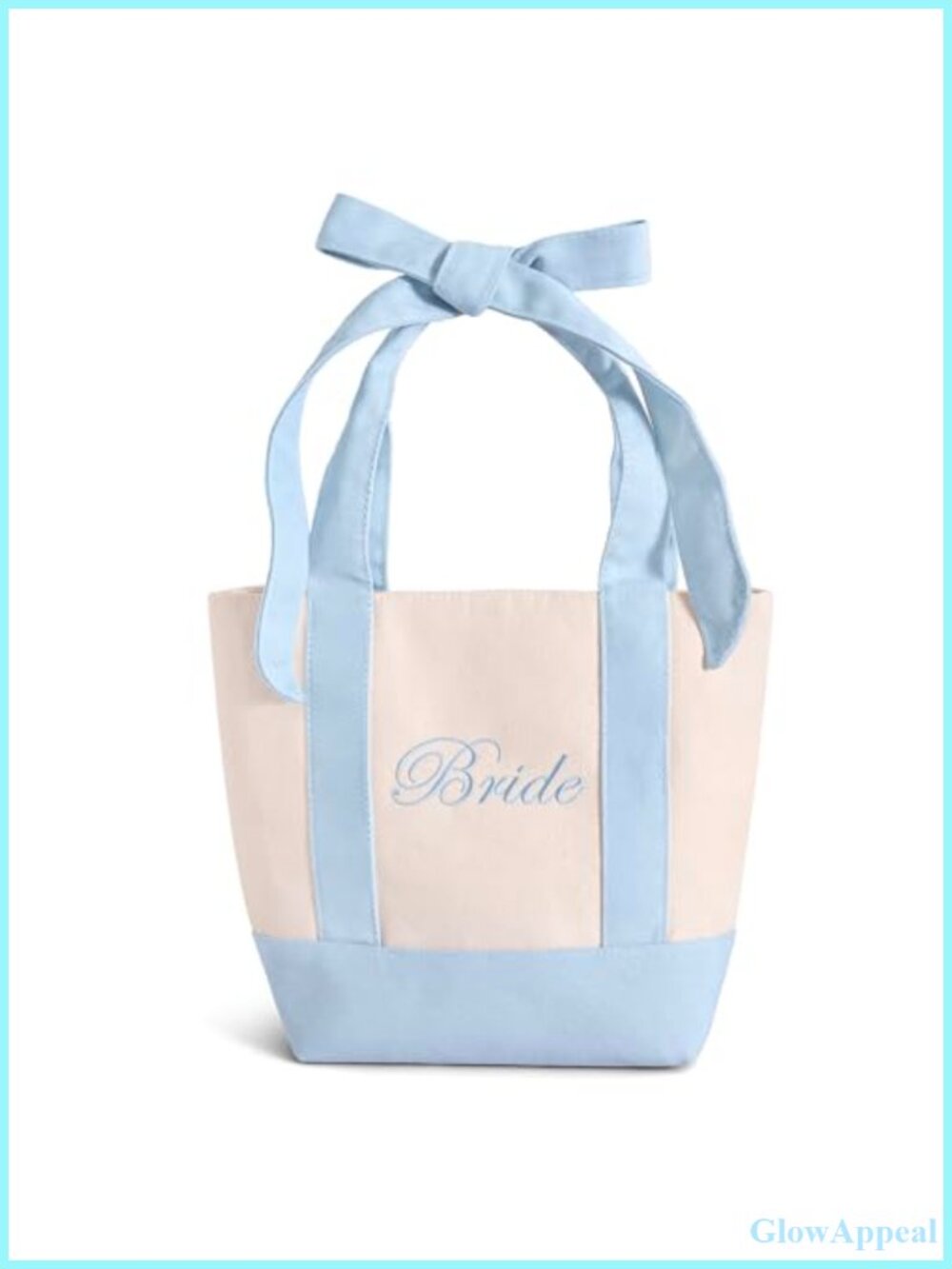 Canvas Mini Tote Bag with Bow Embroidered Bride Bachelorette Gift
